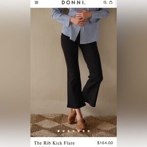 Donni Rib Kick Flare Black Small New With Tags